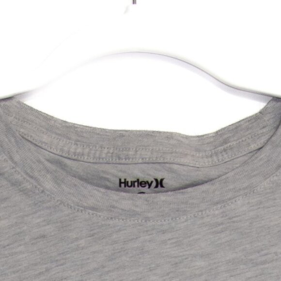 Hurley Mens Gray Short Sleeve T-Shirt With Green Logo Design M - Picture 2 of 10